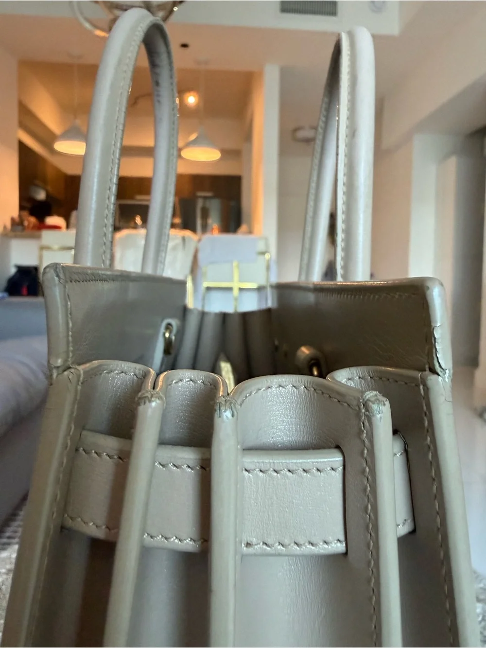 Saint Laurent Sac de Jour Baby in Smooth Leather Dark Beige - Preowned